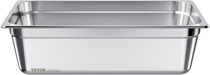 VEVOR Full Size Stainless Steam Hotel Pan, 6 Inch Deep 20.87 x 12.87 inch Table - Image 9