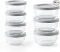 14-Piece Glass Food Storage Containers Set | 1-Cup & 2-Cup, Leakproof | by DuraLiving