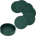 6PCS 4 Inch PU Leather Round Cup Holders Leather Coasters by QUALITYCALFOVERA