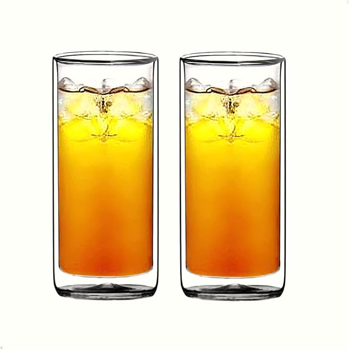 Sun's Tea Double Wall Insulated Glass Tumbler, 16oz Highball Glass Cups - Image 2