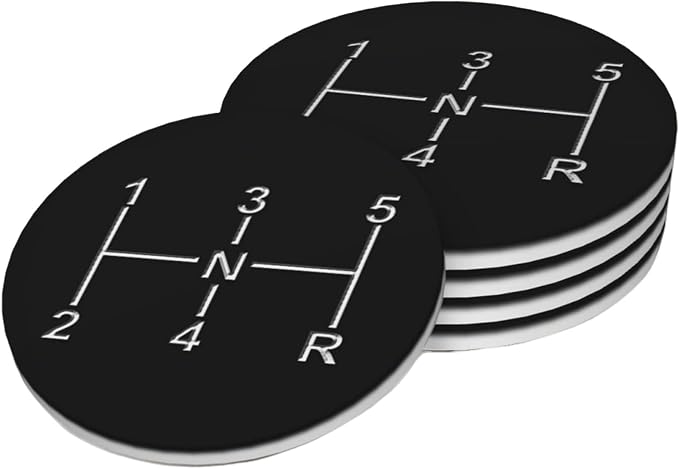 Racing Car Coasters Set of 4, Absorbent Ceramic Drink Coasters Cup Mat by Unknown