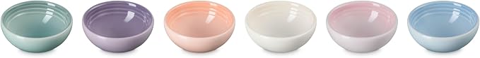 Le Creuset Stoneware Set Of 6 Vancouver Pinch Bowls, Pastel Multi Color by Unknown