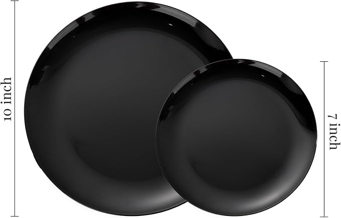 PULOTE 60 PCS Black Plastic Plates - Image 2