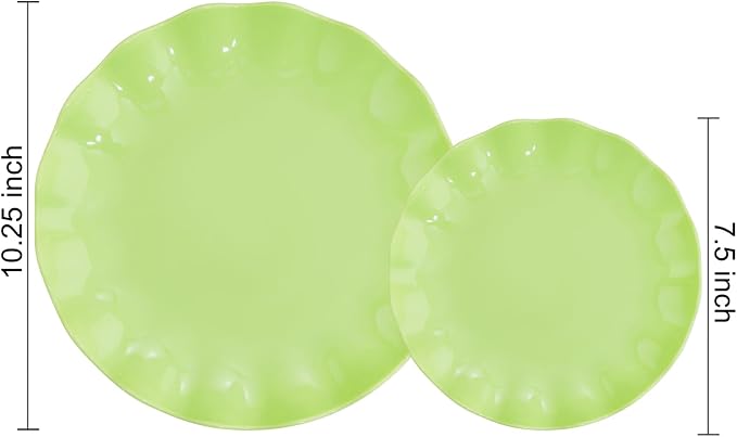 LIYH 24Pcs Sage Green Unbreakable Plastic Plates - Image 2