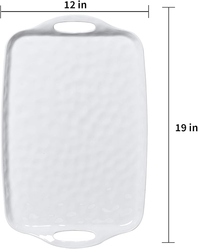 TP Large Serving Trays with Handles, Pure White | Rectangular Trays, Serving - Image 7