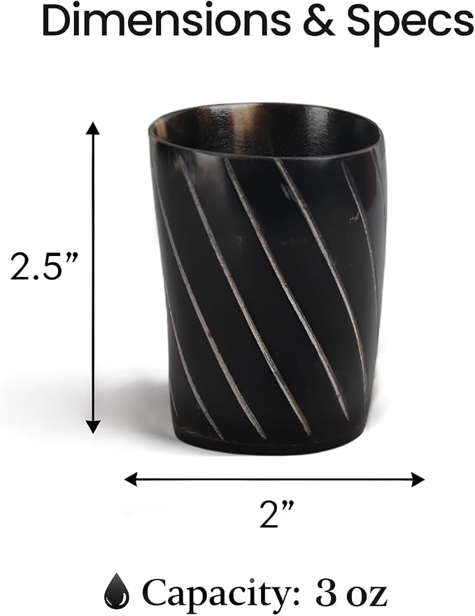 Handicrafts Home Viking Horn Shot Glasses Set of 4, Handmade Natural Ox Horn - Image 6