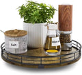 Lazy Susan Turntable Organizer for Table Top, 10’’ Round Wooden Lazy Susan for by HGF