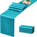 Teal Blue Satin Table Runner, 12x108 Inches, 4 Pack | Premium Satin, Smooth by VCUSUELER