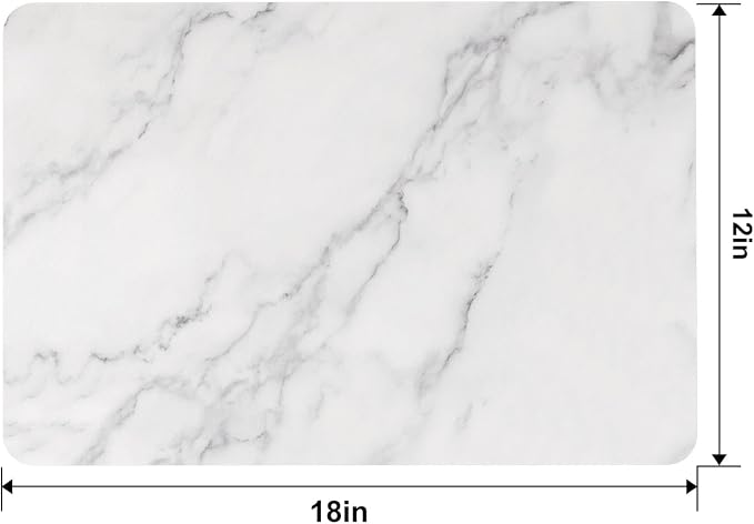QIYI PU Leather Placemats Set of 6, Marble | Faux Leather, Heat Resistant - Image 2