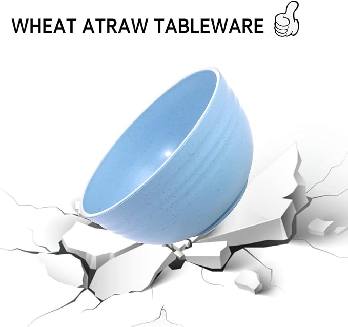 Wheat Straw Dinnerware, Wheat Straw Plates and Bowls Sets Dishwasher Safe - Image 6