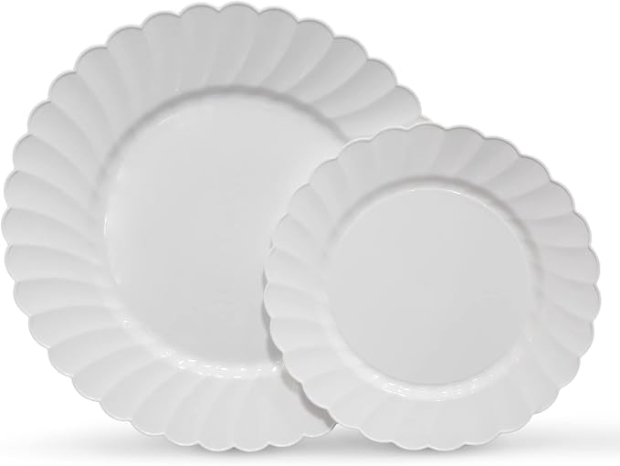 Premium Hard Plastic Round White Plates – 100 x 6” -Washable & Reusable - Image 4