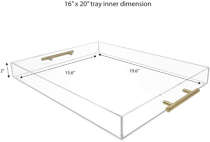 Isaac Jacobs 16x20 Clear Acrylic Serving Tray - Image 2