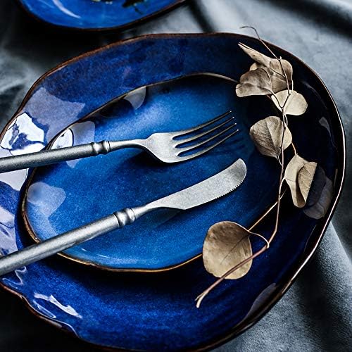 Nordic Ceramic Household Pottery Irregular Salad Platter Klin Glaze Dinner - Image 4