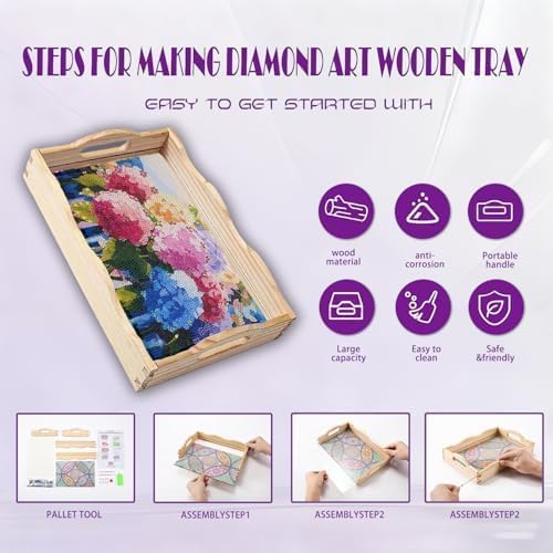 EWJRNSF Diamond Art Kits for Adults Wooden Serving Trays - Image 3