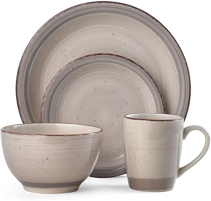 Pfaltzgraff Sadie 16-Piece Cream Dinnerware Set, Service - Image 2