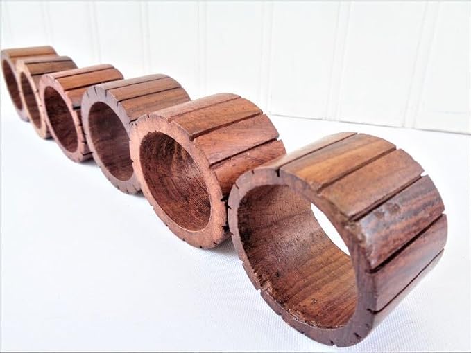 Handmade Wooden Napkin Ring Made by Artisan Beautifully Crafted and Designed in - Image 3