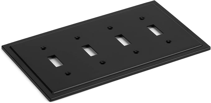Modern Edge Decorative Wall Plate Switch Plate Outlet Cover, Durable Solid Zinc - Image 2