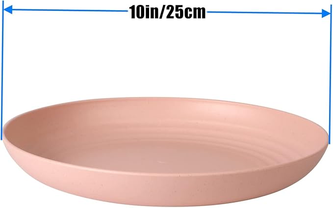 CAMBUY Wheat Straw Plates 8 Pack 10 Inch Extra Large Plate Set | Unbreakable - Image 3