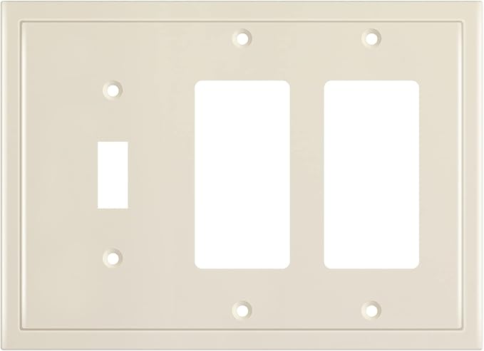 Modern Edge Decorative Wall Plate Switch Plate Outlet Cover, Durable Solid Zinc by HenneBery