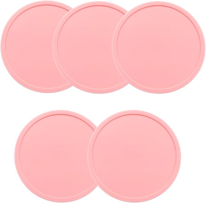 5 Pack Pink Coasters, Non-Slip Cup Coasters by Unknown