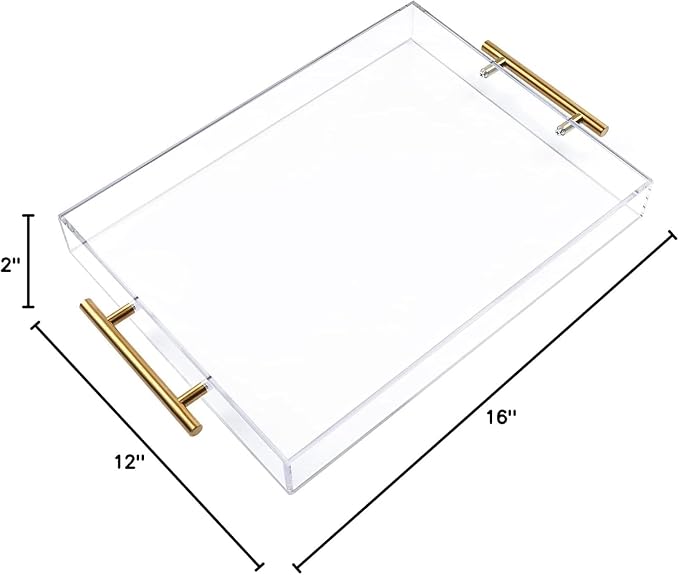 12"x16" Clear Acrylic Serving Tray - Image 3