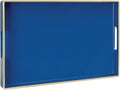 Navy Blue Serving Tray with Handles, Plastic Modern Decorative Tray | Rectangle by MAONAME