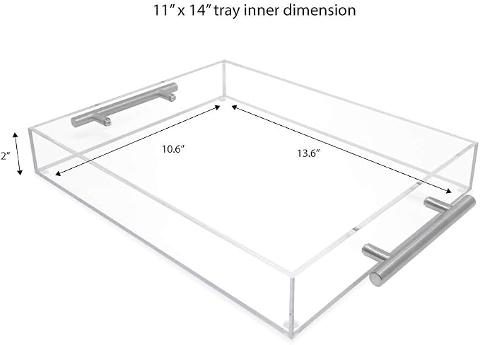 Isaac Jacobs 11x14 Clear Acrylic Serving Tray - Image 2