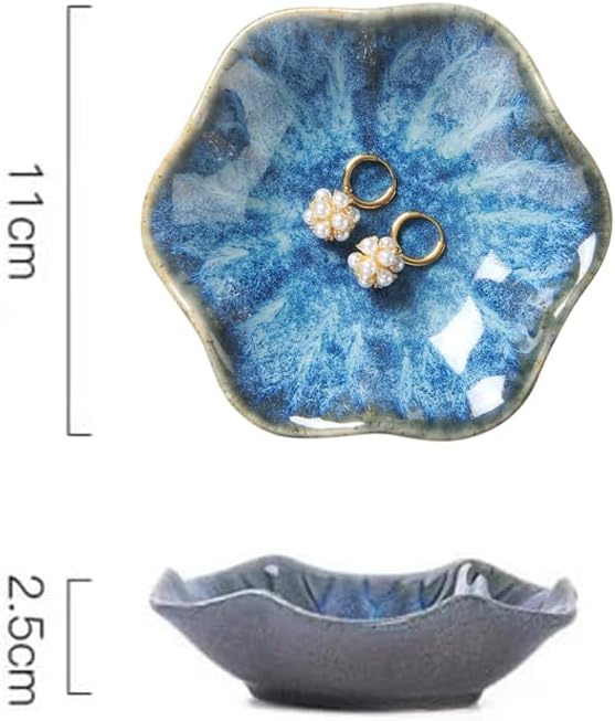 Lotus Leaf Shape Ring Holder Dish, Small Key Bowl, Ceramic Trinket Tray Jewelry - Image 4