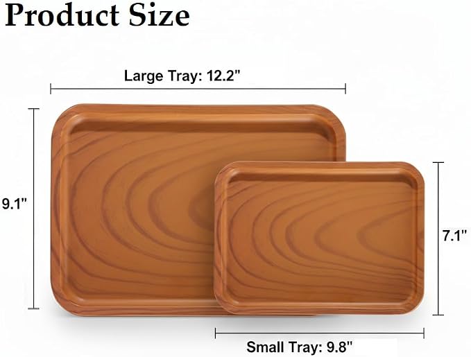 Wood Grain Serving Tray Set of 2 - Image 3