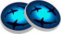 Floating Sharks Coasters Undersea Three Sharks Dancing in Circles Absorbent by oFloral