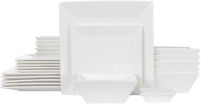 Off-White Porcelain 24-piece Dinnerware Set by Porlien