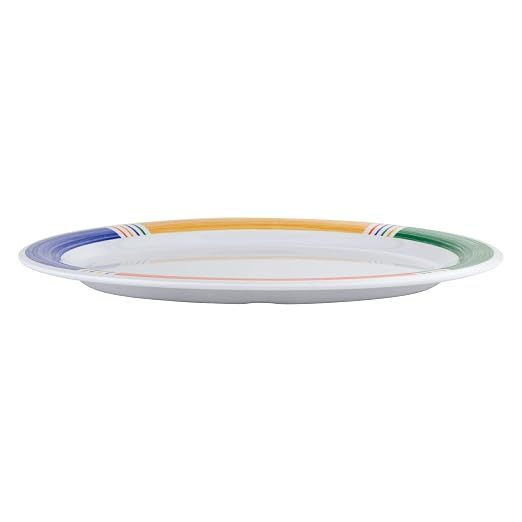 G.E.T. OP-120-AV Melamine Oval Serving Platter / Dinner Plate, Diamond - Image 3