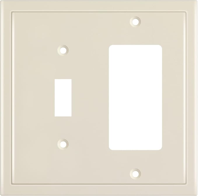 Modern Edge Decorative Wall Plate Switch Plate Outlet Cover, Durable Solid Zinc by HenneBery