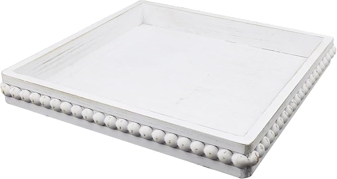 Hrastany Square Wood Decorative Serving Tray, Rustic Coffee Table Tray by Hrastany