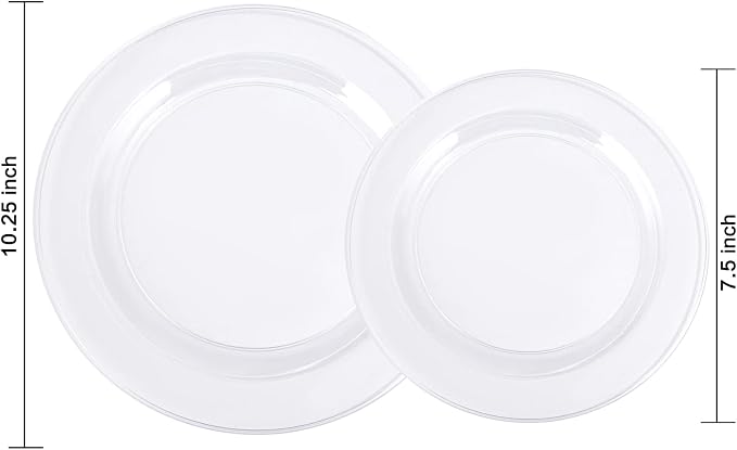 FLOWERCAT 100PCS Clear Plastic Plates - Image 3