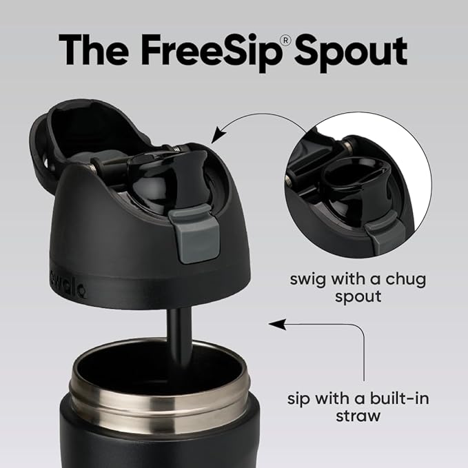 Owala FreeSip Stainless Steel Water Bottle 24 oz Very, Very Dark - Image 2
