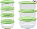 14-Piece Glass Food Storage Containers Set | 1-Cup & 4-Cup, Leakproof | by DuraLiving