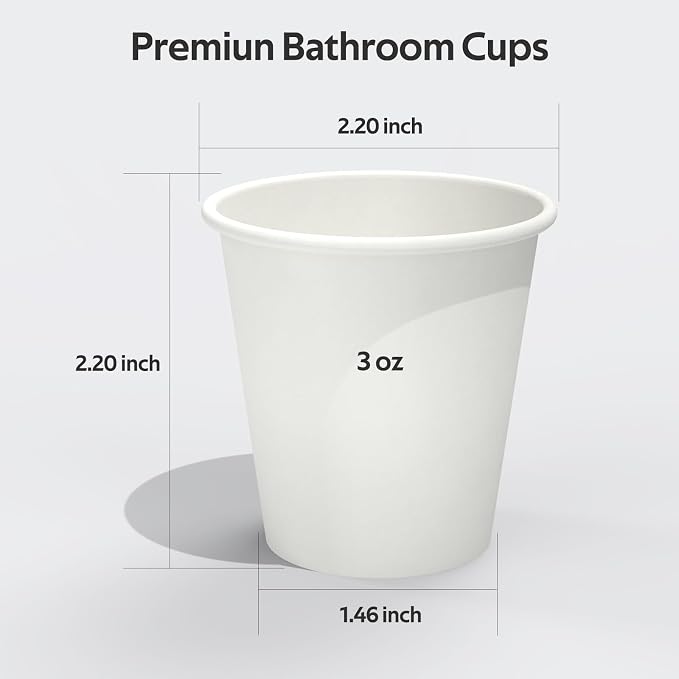 Dealusy 200 Count 3 oz Disposable Coffee Cups, Bathroom Mouthwash Cups - Image 2
