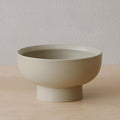 WENSHUO Ceramic Pedestal Bowl, Deep Fruit Bowl, 5.5 in, Coconut Café | 20 oz by WENSHUO