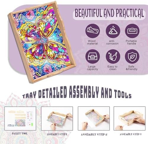 EWJRNSF Diamond Art Kits for Adults Wooden Serving Trays - Image 3