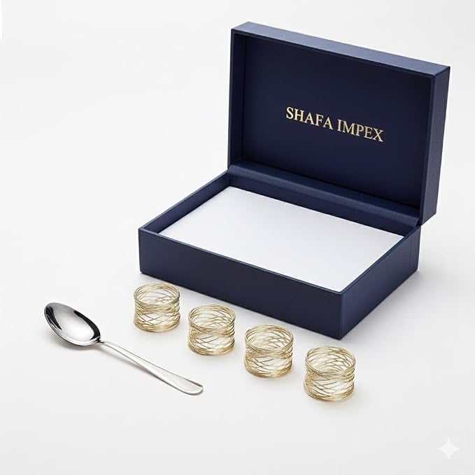 Napkin Rings Set of 12 Metal Gold Round Napkin Rings Buckles - Image 5