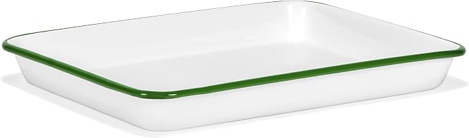 Red Co. 11" x 9" Enamelware Metal Classic 2 Quart Rectangular Serving Tray by RedCo