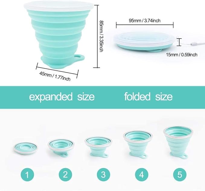 IYYI Collapsible Cup for Traveling, Silicone Foldable Cup, Camping Mug - Image 6