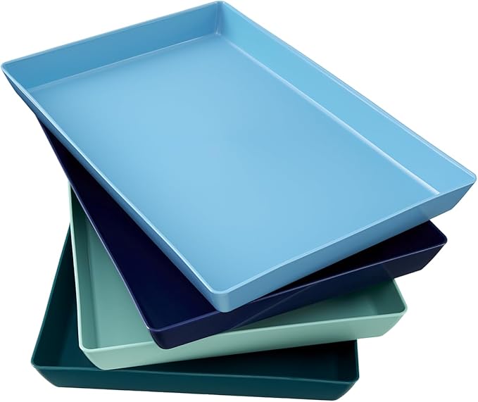 US Acrylic Coastal Plastic Serving Trays 15” x 10” | Large Unbreakable Reusable by USAcrylic