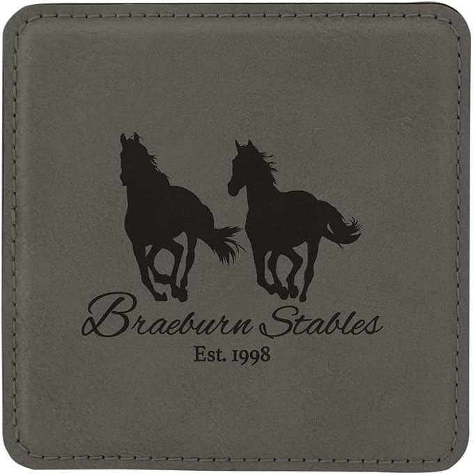 Custom Engraved Coasters | Personalized Leather Coaster | Set of 6 | Drink - Image 2