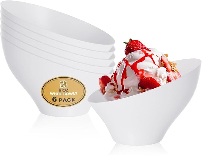 R-kay 6 Pack Angled White Serving Bowls by R-KAY
