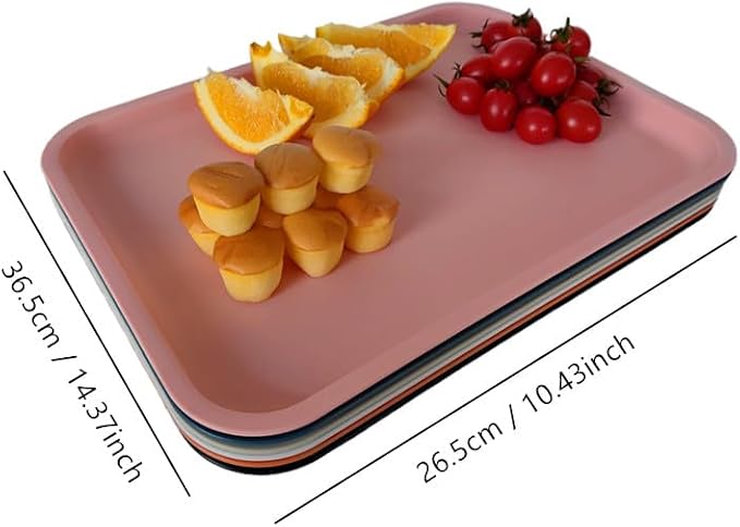 Rectangular Plastic Serving Trays, Bulk Colorful Fast Food Trays, 14x10 inch - Image 2