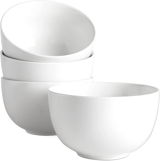 DOWAN Deep Soup Bowls, Ceramic Cereal Bowls, 30 oz, 5.8 in, and sides. by DOWAN