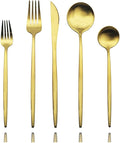 JASHII Luxury Gold Flatware, 5-piece Elegant Cute 18/10 Stainless Steel by JASHII