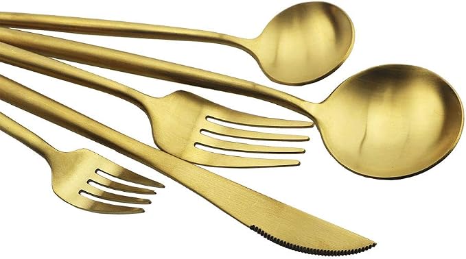 JASHII Luxury Gold Flatware, 5-piece Elegant Cute 18/10 Stainless Steel - Image 6